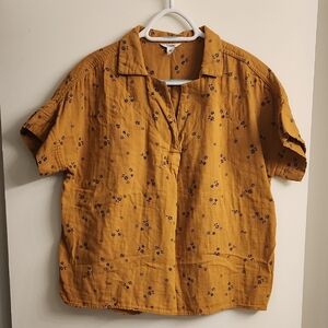 Sonoma Mustard Floral Shirt